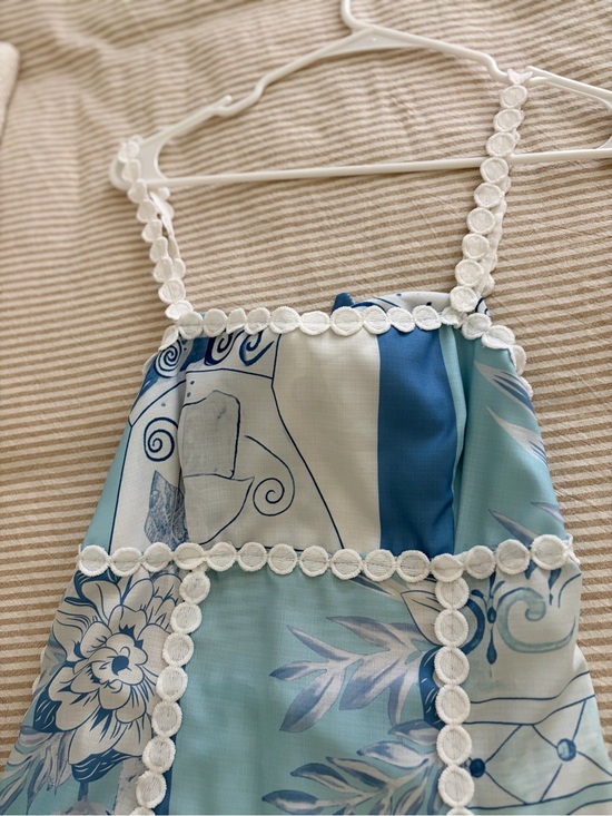 Other - Women’s Blue Floral Crochet-Trim Camisole Top
